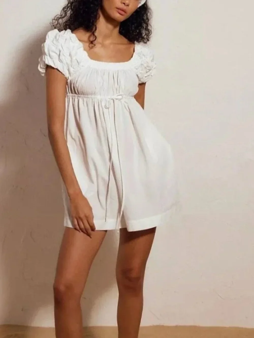 Free People Women's Flaunt It Mini Dress In Clean Ivory - Size Medium NWT